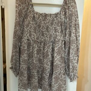 Altar'd State Brown Floral Mini Dress